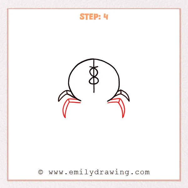 how to draw a black widow - Step 4: Thicker leg segments are added, making the black widow’s legs look stronger.